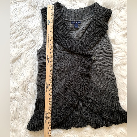 Bandolino Denim Sleeveless Cardigan w/ Ruffle - Picture 13 of 14